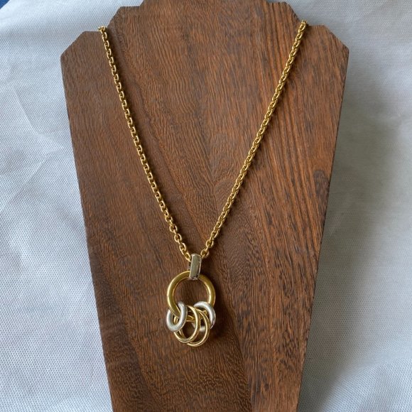 Vintage Liz Claiborne Lci Gold LONG Necklace - Picture 2 of 7